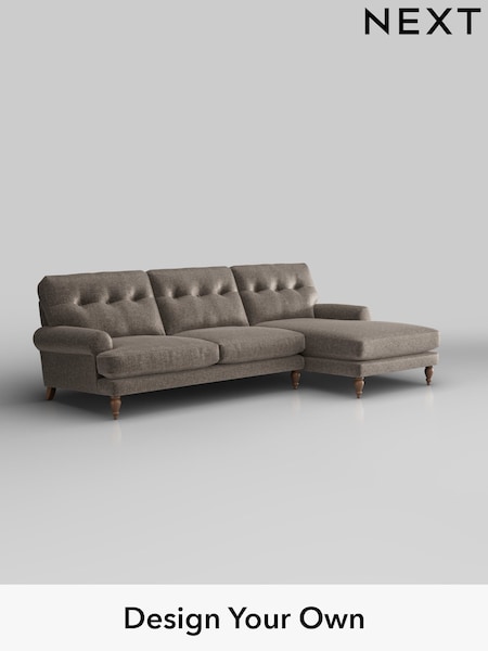 Plush Chenille/Mink Brown Erin Buttoned Back Deep Sit (H36113) | £1,975