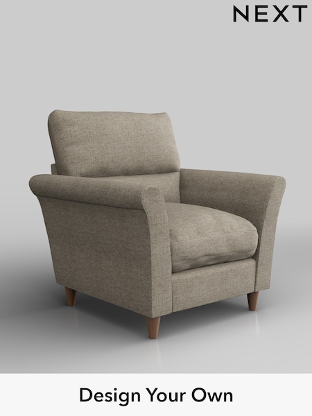 Woven Chenille Easy Clean/Mid Natural Hartley Highback Relaxed Sit (H36116) | £875