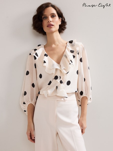 Phase Eight Pink Jaqlyn Spot Blouse (H36142) | £89