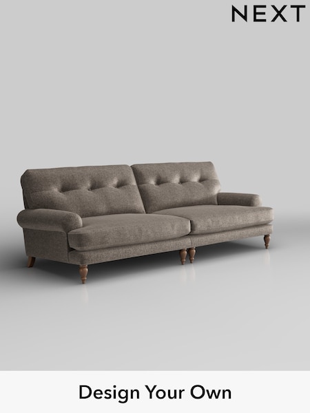 Plush Chenille/Mink Brown Erin Buttoned Back Deep Relaxed Sit (H36151) | £1,525