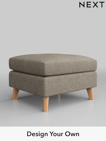 Woven Chenille Easy Clean/Mid Natural Wilson Buttoned Back (H36154) | £350