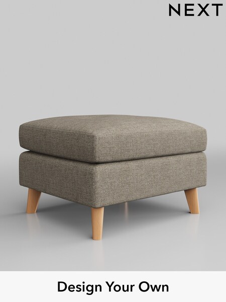 Woven Chenille Easy Clean/Mid Natural Wilson Buttoned Back (H36154) | £350