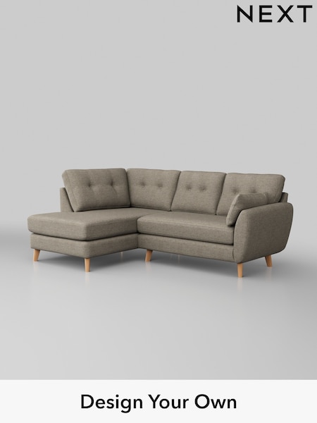 Woven Chenille Easy Clean/Mid Natural Wilson Buttoned Back (H36154) | £1,675
