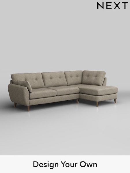 Woven Chenille Easy Clean/Mid Natural Wilson Buttoned Back (H36154) | £1,775