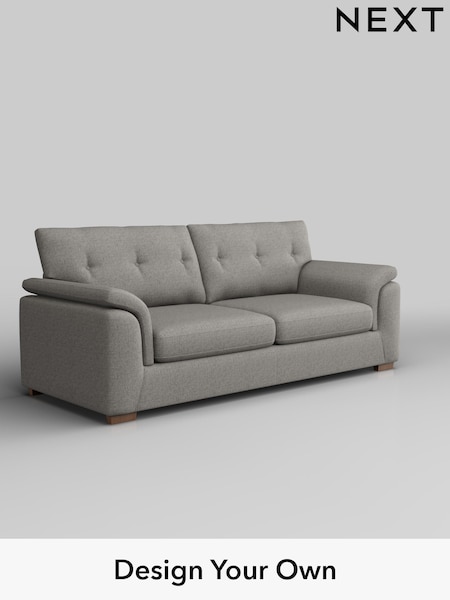 Woven Chenille Easy Clean/Light Grey Hayden Buttoned Back (H36161) | £1,325