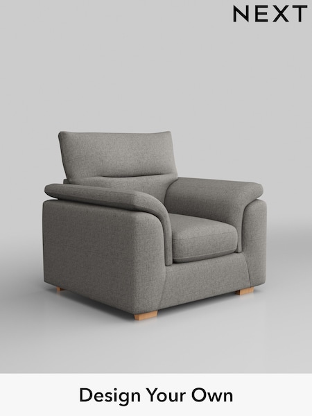 Woven Chenille Easy Clean/Light Grey Hayden Highback (H36164) | £750