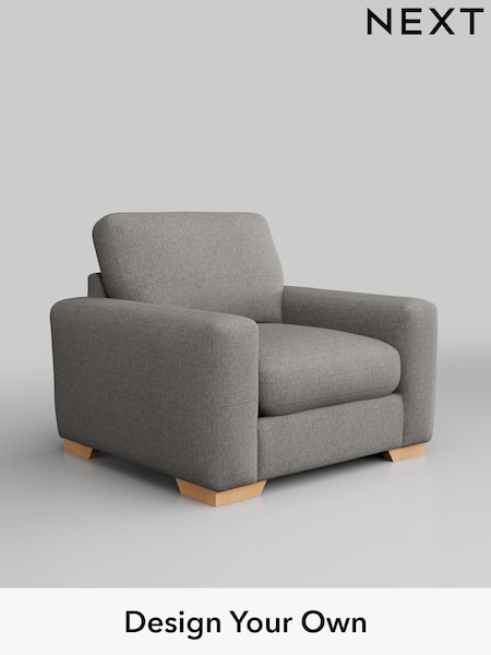 Woven Chenille Easy Clean/Light Grey Houghton Deep Relaxed Sit (H36165) | £925