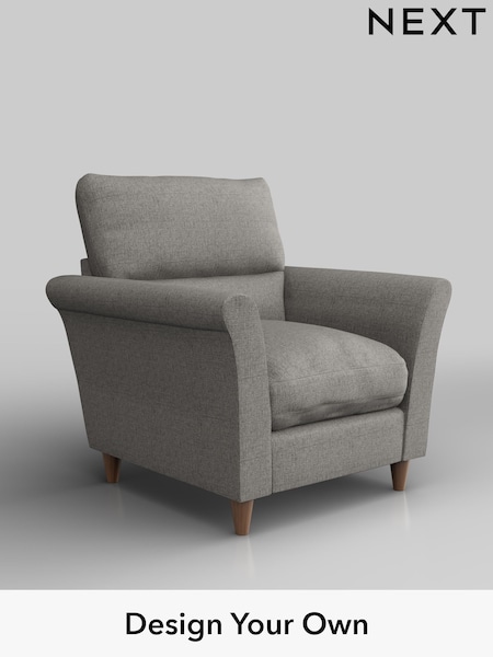 Woven Chenille Easy Clean/Light Grey Hartley Highback Relaxed Sit (H36169) | £875