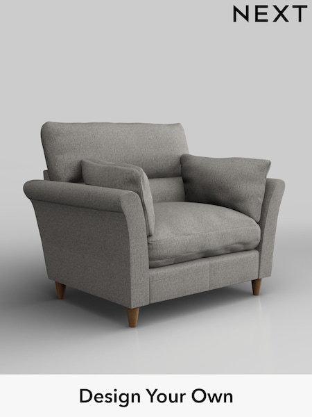 Woven Chenille Easy Clean/Light Grey Hartley Highback Relaxed Sit (H36169) | £975