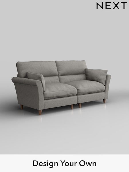 Woven Chenille Easy Clean/Light Grey Hartley Highback Relaxed Sit (H36169) | £1,425