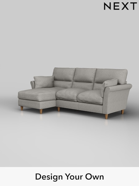 Woven Chenille Easy Clean/Light Grey Hartley Highback Relaxed Sit (H36169) | £1,950