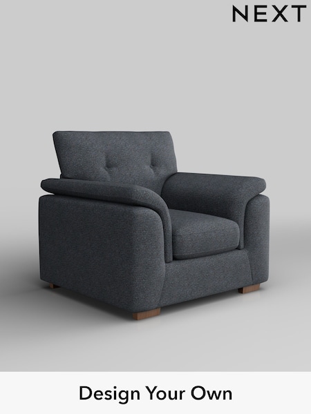 Tweedy Chenille/Navy Blue Hayden Buttoned Back (H36231) | £650