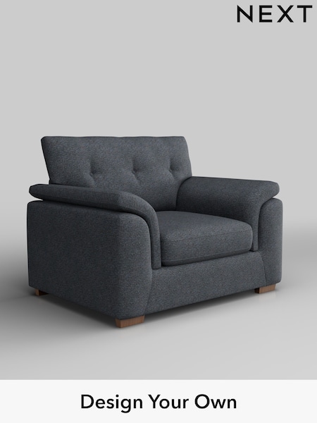 Tweedy Chenille/Navy Blue Hayden Buttoned Back (H36231) | £750