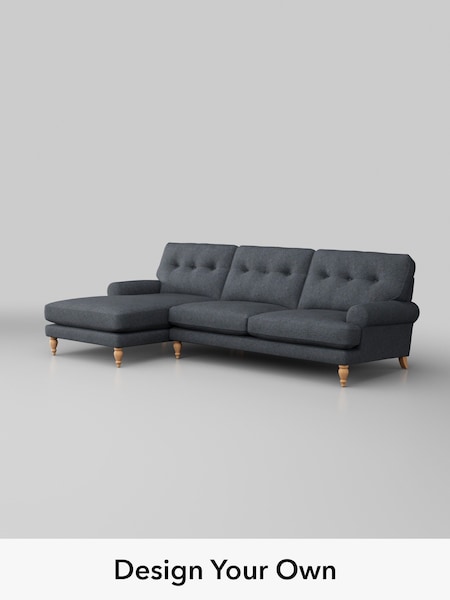 Tweedy Chenille/Navy Blue Erin Buttoned Back Deep Relaxed Sit (H36233) | £1,899