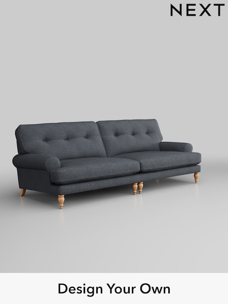 Tweedy Chenille/Navy Blue Erin Buttoned Back Deep Sit (H36234) | £1,375