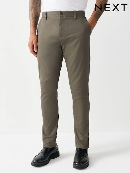 Light Brown Skinny Fit Stretch Chinos Trousers (H36240) | £24