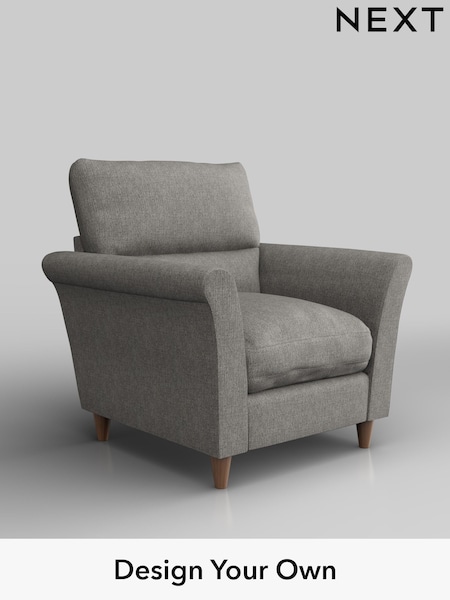 Tweedy Chenille/Mid Grey Hartley Highback Relaxed Sit (H36282) | £775