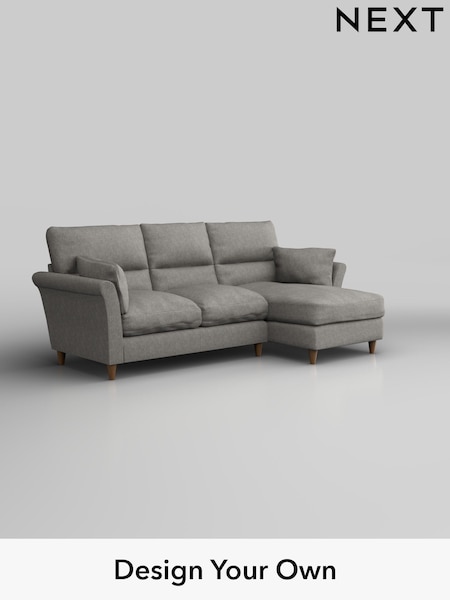 Tweedy Chenille/Mid Grey Hartley Highback Relaxed Sit (H36282) | £1,850