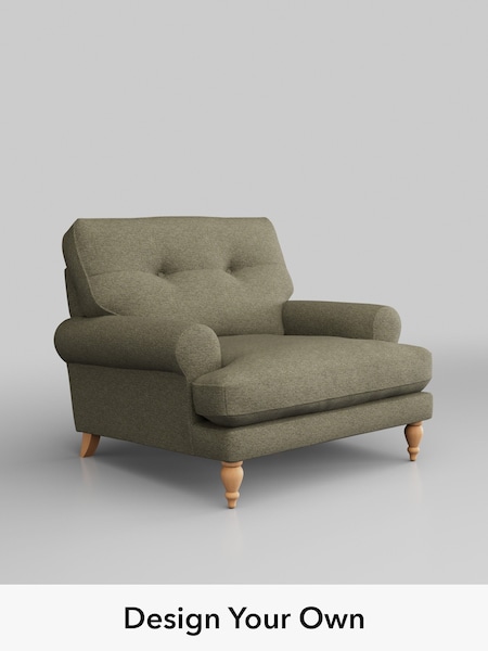 Tweedy Chenille/Mid Moss Green Erin Buttoned Back Deep Relaxed Sit (H36293) | £825