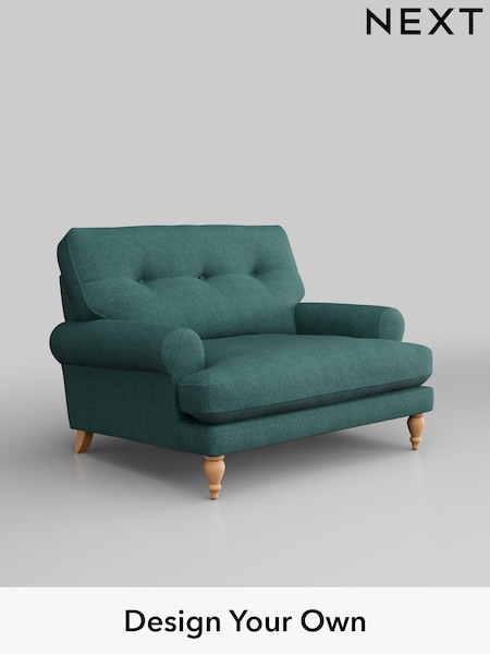 Tweedy Chenille/Dark Teal Green Erin Buttoned Back Deep Relaxed Sit (H36310) | £925