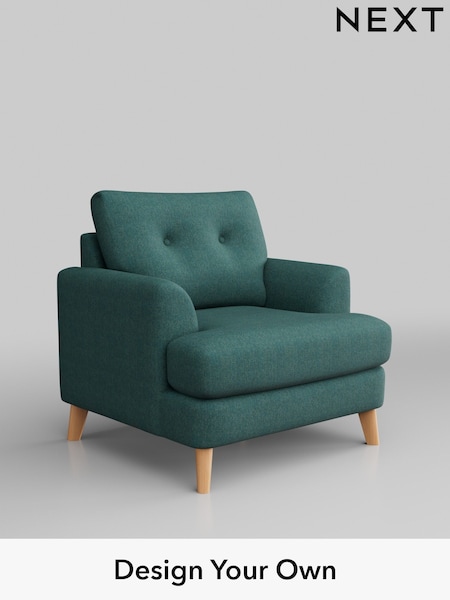 Tweedy Chenille/Dark Teal Green Parker Buttoned Back (H36312) | £825