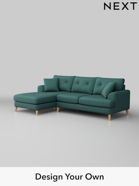 Tweedy Chenille/Dark Teal Green Parker Buttoned Back (H36312) | £2,099