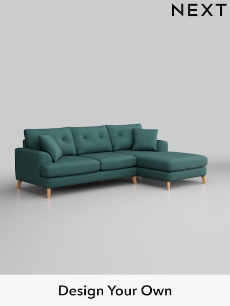 Tweedy Chenille/Dark Teal Green Parker Buttoned Back (H36312) | £2,099