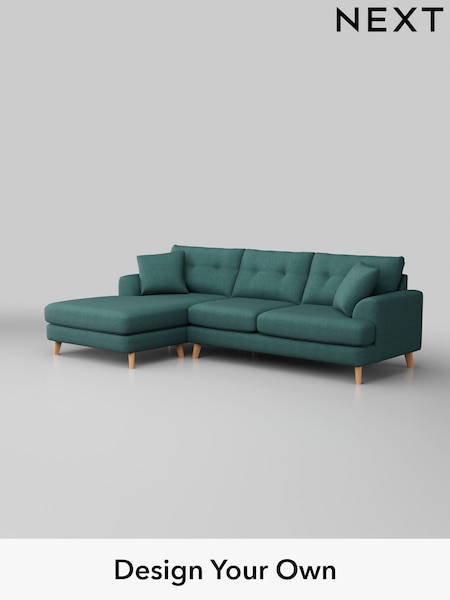 Tweedy Chenille/Dark Teal Green Parker Buttoned Back (H36312) | £2,199