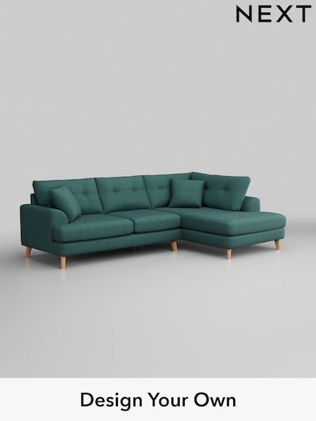 Tweedy Chenille/Dark Teal Green Parker Buttoned Back (H36312) | £2,175