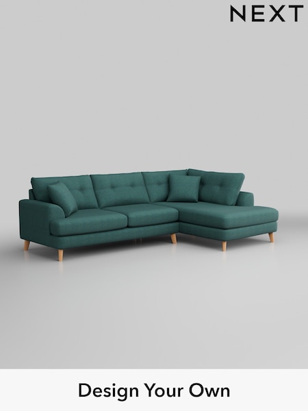 Tweedy Chenille/Dark Teal Green Parker Buttoned Back (H36312) | £2,275