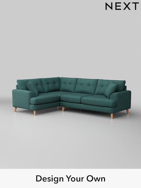 Tweedy Chenille/Dark Teal Green Parker Buttoned Back (H36312) | £2,225
