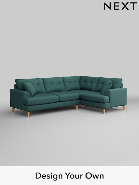 Tweedy Chenille/Dark Teal Green Parker Buttoned Back (H36312) | £2,225