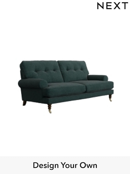 Tweedy Chenille/Dark Teal Green Erin Buttoned Back Deep Sit (H36322) | £1,175