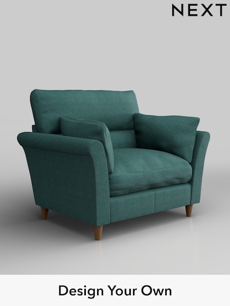 Tweedy Chenille/Dark Teal Green Hartley Highback Relaxed Sit (H36351) | £875
