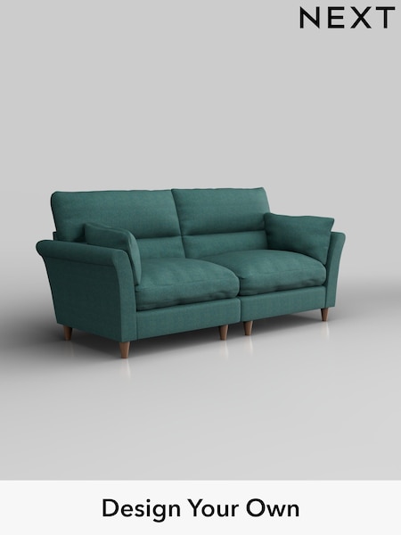 Tweedy Chenille/Dark Teal Green Hartley Highback Relaxed Sit (H36351) | £1,325