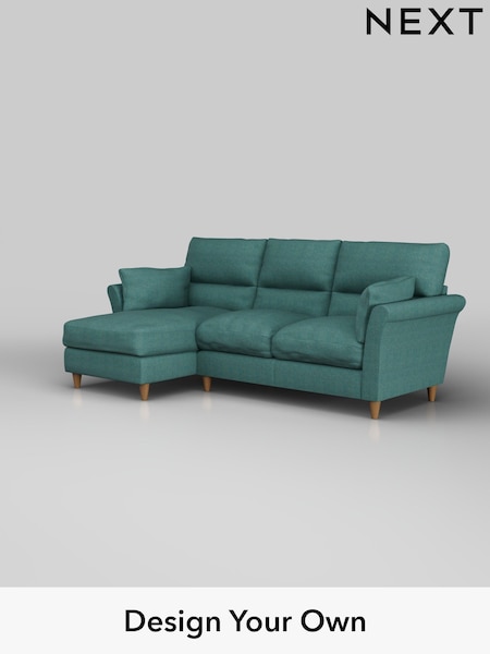 Tweedy Chenille/Dark Teal Green Hartley Highback Relaxed Sit (H36351) | £1,850
