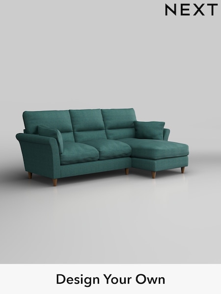 Tweedy Chenille/Dark Teal Green Hartley Highback Relaxed Sit (H36351) | £1,850