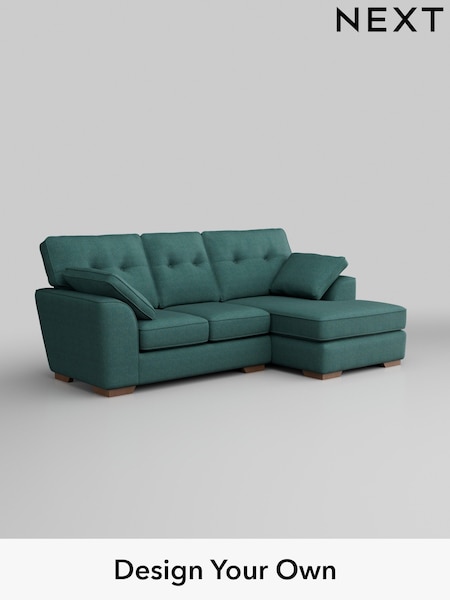 Tweedy Chenille/Dark Teal Green Stamford Buttoned Back (H36359) | £1,625
