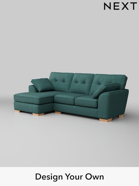 Tweedy Chenille/Dark Teal Green Stamford Buttoned Back (H36359) | £1,725