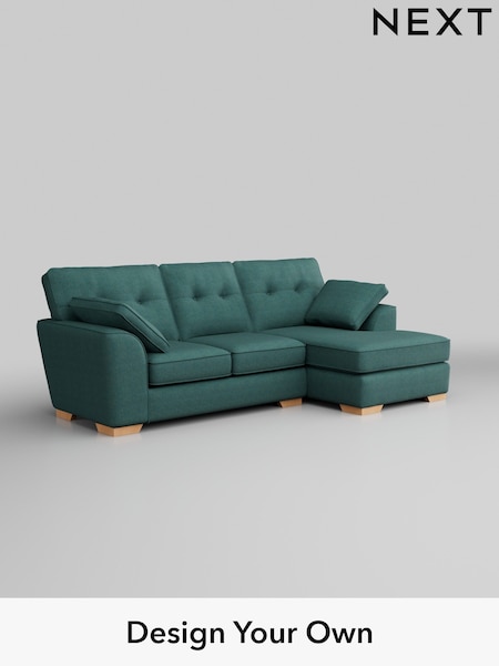 Tweedy Chenille/Dark Teal Green Stamford Buttoned Back (H36359) | £1,725