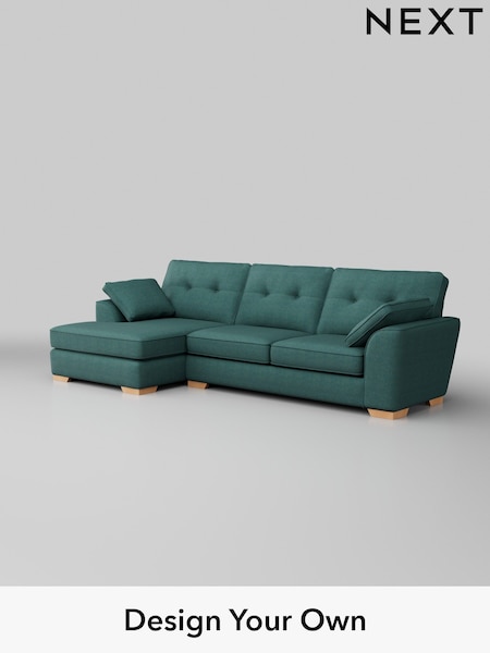 Tweedy Chenille/Dark Teal Green Stamford Buttoned Back (H36359) | £1,875