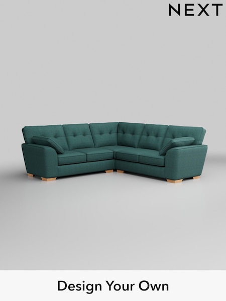 Tweedy Chenille/Dark Teal Green Stamford Buttoned Back (H36359) | £2,275