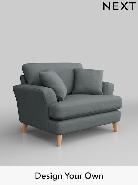 Tweedy Blend Easy Clean/Mid Slate Teal Green Conway Relaxed Sit (H36363) | £875