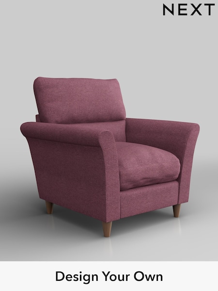 Tweedy Blend Easy Clean/Mid Mulberry Purple Hartley Highback Relaxed Sit (H36380) | £775