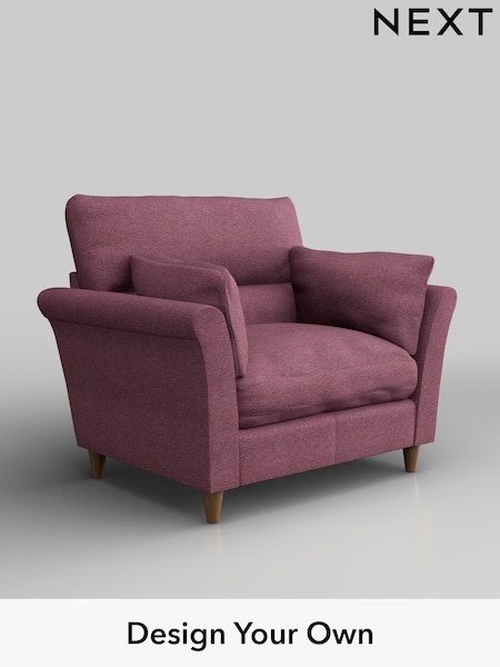 Tweedy Blend Easy Clean/Mid Mulberry Purple Hartley Highback Relaxed Sit (H36380) | £875
