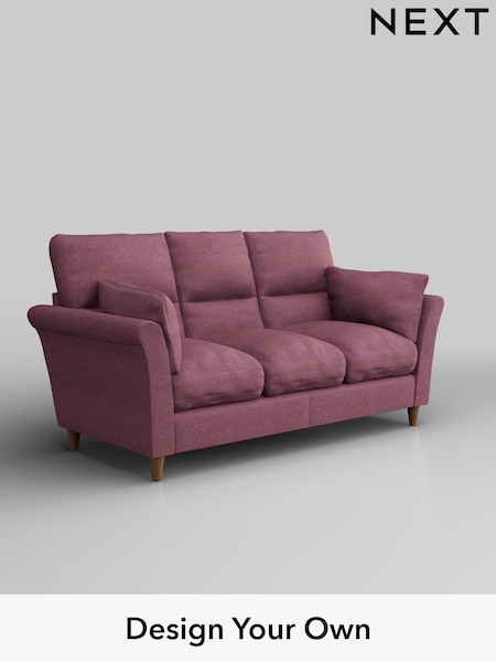 Tweedy Blend Easy Clean/Mid Mulberry Purple Hartley Highback Relaxed Sit (H36380) | £1,225