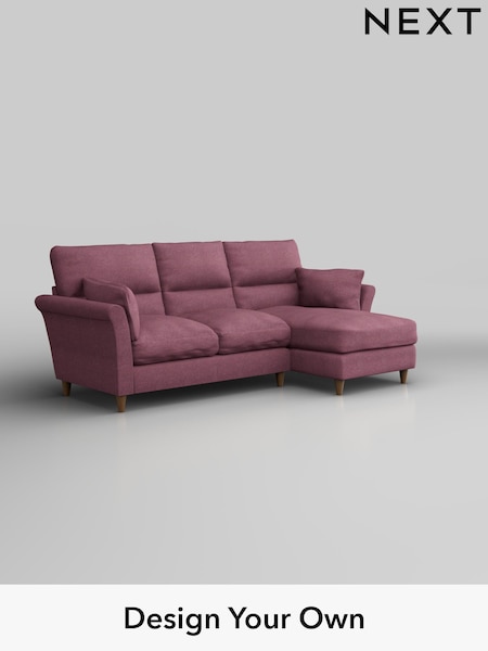Tweedy Blend Easy Clean/Mid Mulberry Purple Hartley Highback Relaxed Sit (H36380) | £1,850