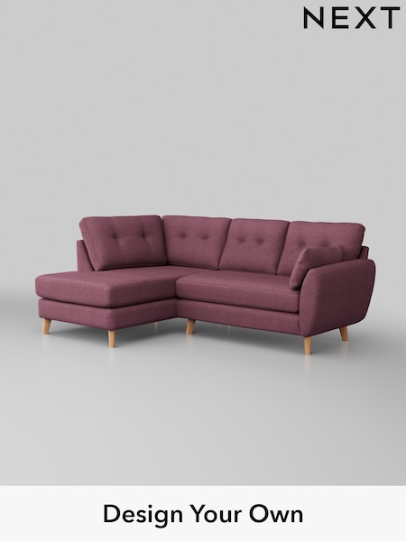 Tweedy Blend Easy Clean/Mid Mulberry Purple Wilson Buttoned Back (H36382) | £1,550