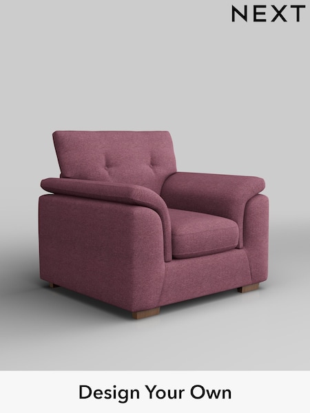 Tweedy Blend Easy Clean/Mid Mulberry Purple Hayden Buttoned Back (H36385) | £650