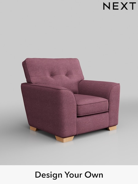 Tweedy Blend Easy Clean/Mid Mulberry Purple Stamford Buttoned Back (H36393) | £699